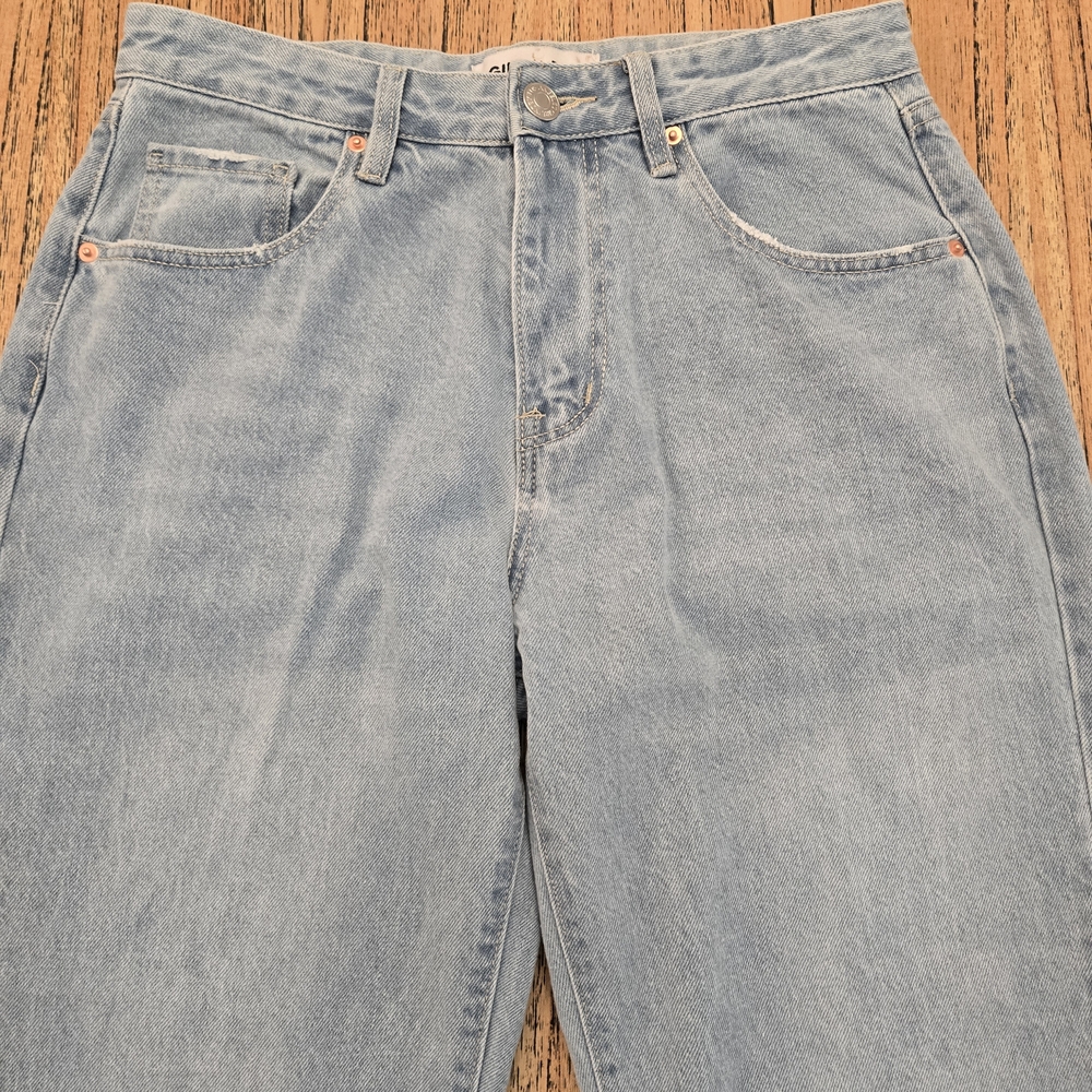 Girl Index Womens Light Washed Size 7 Straight Leg 100% Cotton Jeans - Picture 4 of 13